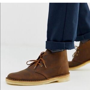 Clarks Originals Leather Brown Desert Boots Men's Sz 11
